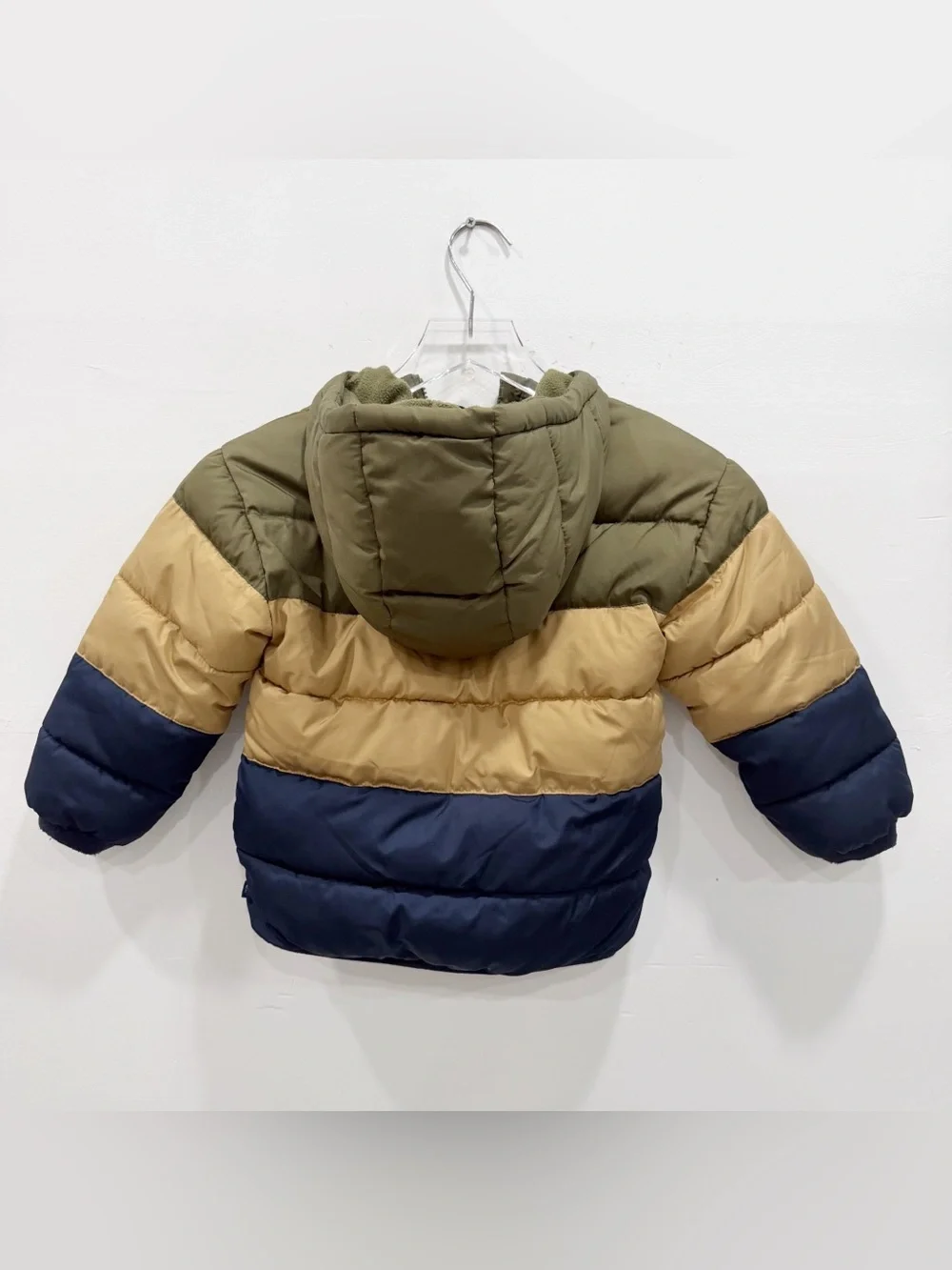 Baby Gap Quilted Warm Puffer Jacket Hooded Tri-Color Fleece Lined 5 Year